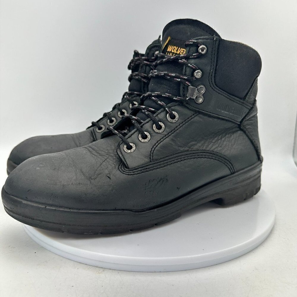 Wolverine Durashocks Men Size 9W Direct Attach Work Boot W03123 Black Leather